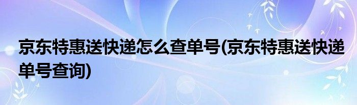 京东查单号新招