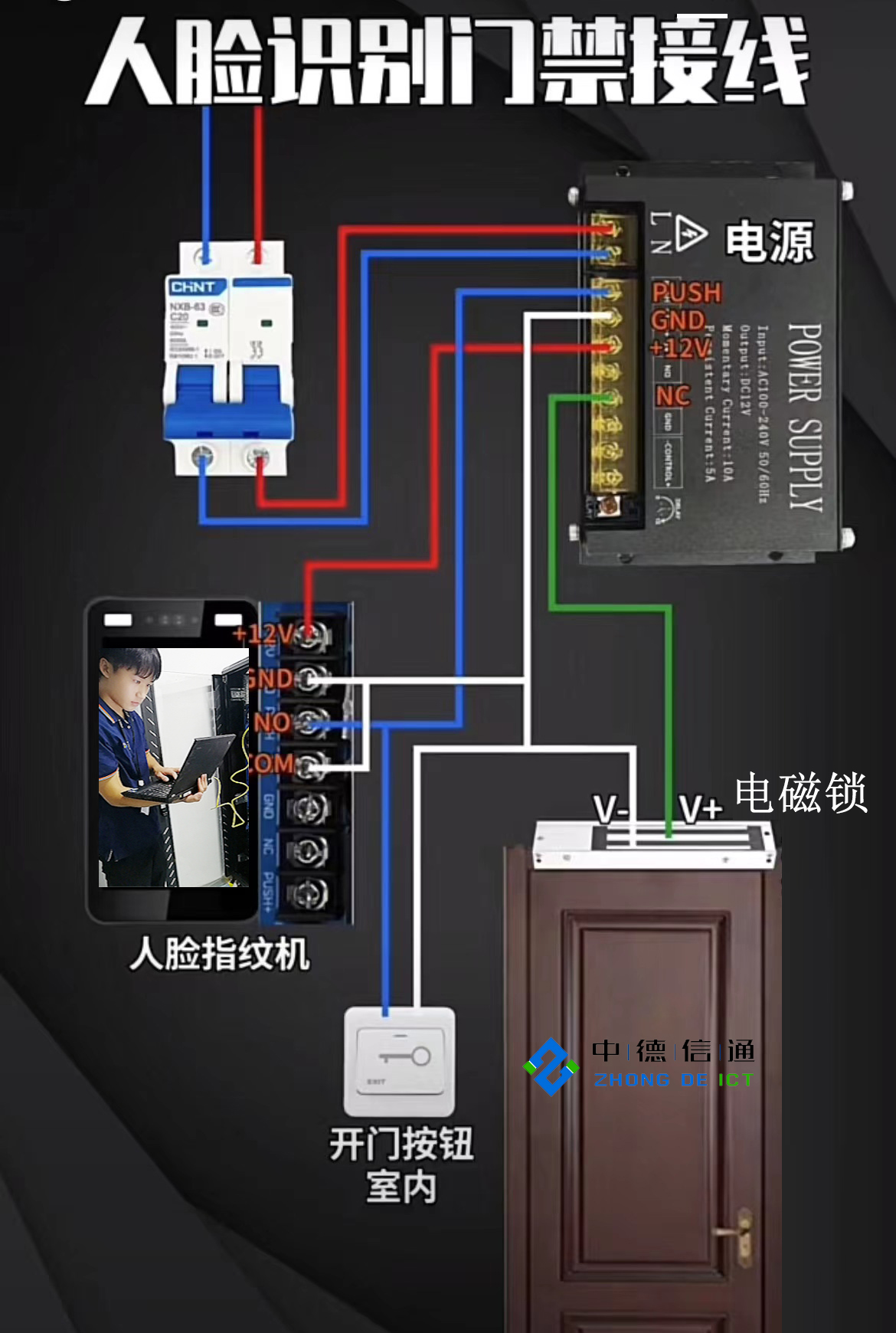 海康单门门禁主机接线