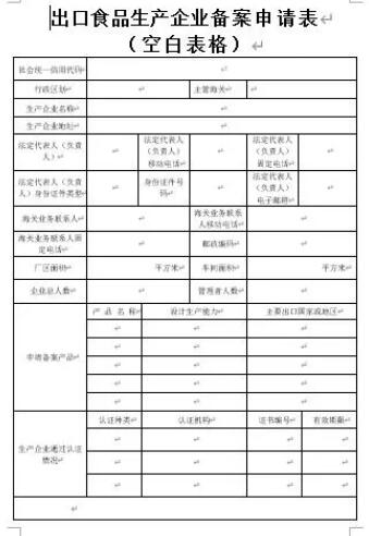 出口食品生产企业备案时限