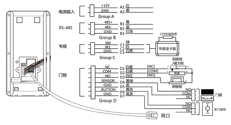 海康单门门禁主机接线